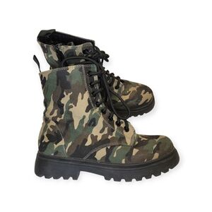 Cato Camo Military Style Boots Women's Size 8